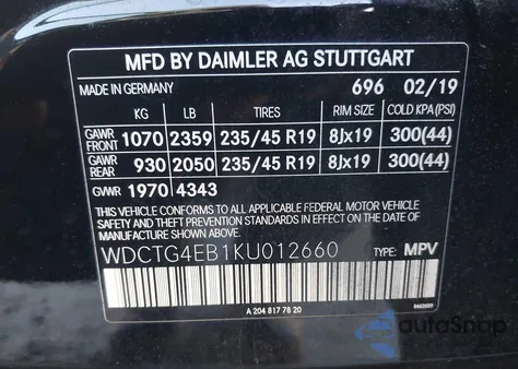 2019 Mercedes-Benz Gla 250 z USA, uszkodzony, nr VIN WDCTG4EB1KU012660